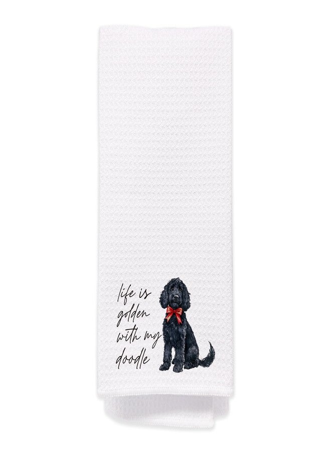 BitKan Goldendoodle Hand Towels for Bathroom - Black Golden Doodle Poodle Kitchen Dish Tea Towels, Goldendoodle Dog Mom Gifts for Women, Golden Doodle Gifts for Mothers Day/Christmas - Image 1